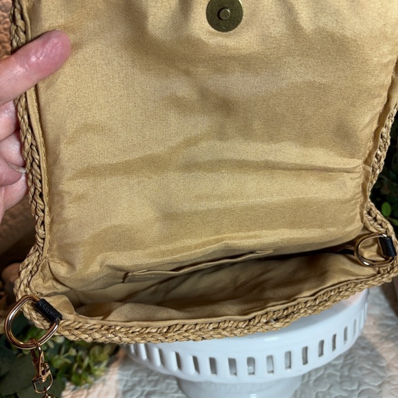 Woven Straw Clutch with Tassel in Natural - Picture 4 of 4